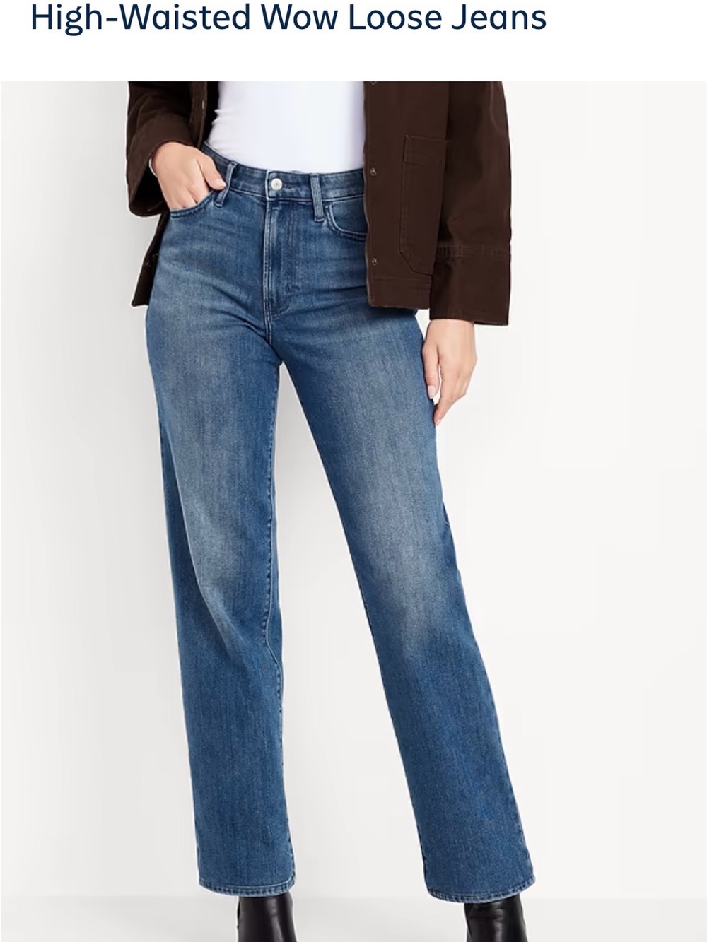 NWT Old Navy High Waisted Wow Loose Jeans Medium Wash Size 10 Short
